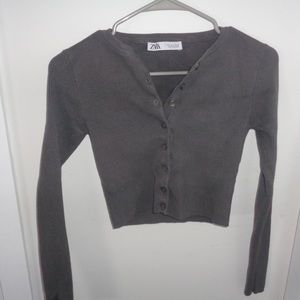 Zara never used buttoned grey crop top, size S
